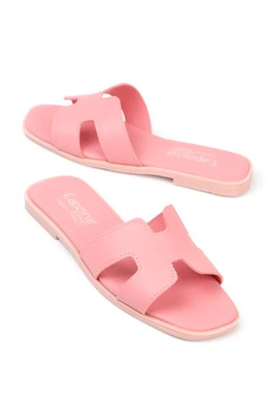 Capone Halsey Women White Slide Flat Sandals