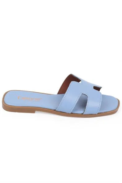 Capone Halsey Women White Slide Flat Sandals