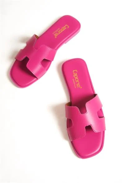 Capone Halsey Women White Slide Flat Sandals