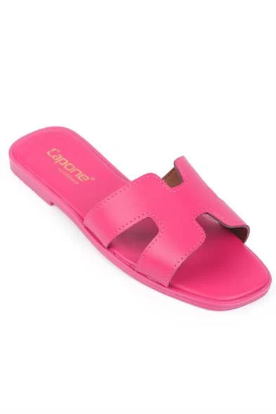 Capone Halsey Women White Slide Flat Sandals