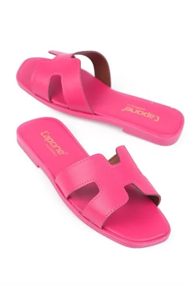 Capone Halsey Women White Slide Flat Sandals