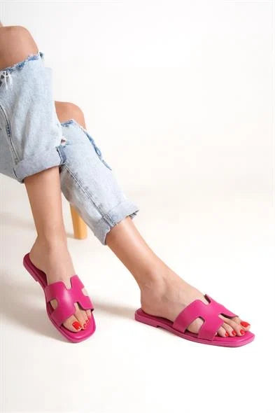 Capone Halsey Women White Slide Flat Sandals