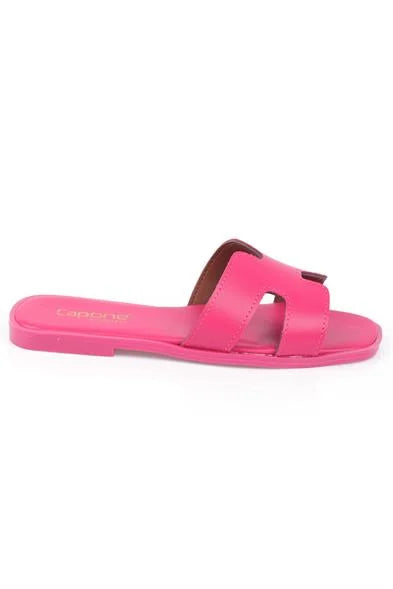 Capone Halsey Women White Slide Flat Sandals