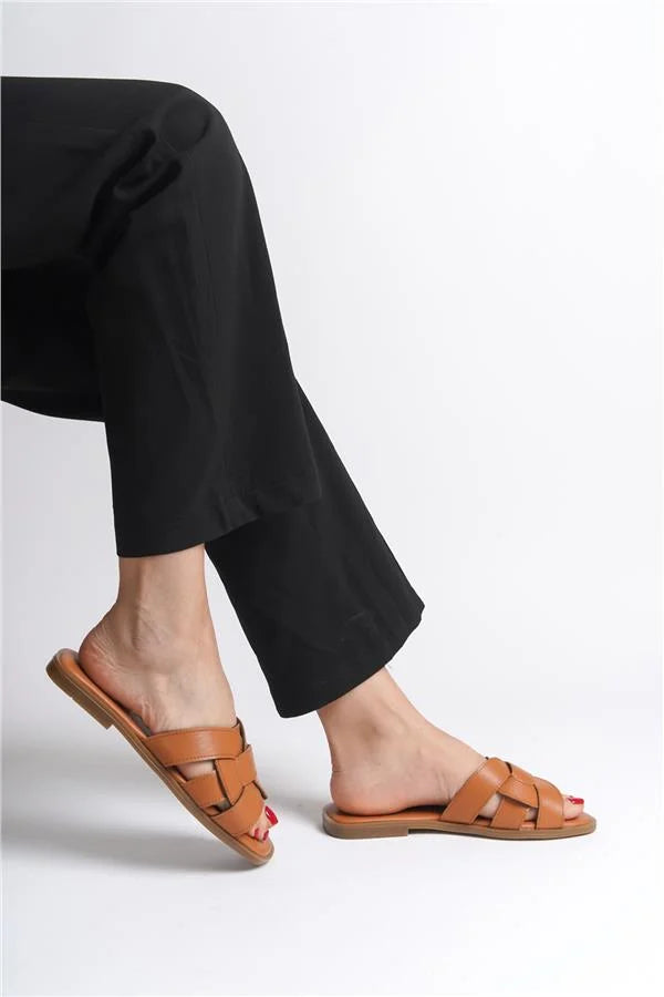 Capone Halsey Women Beige Slide Flat Sandals