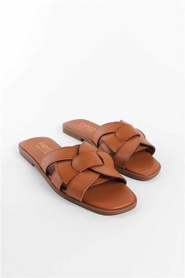 Capone Halsey Women Beige Slide Flat Sandals