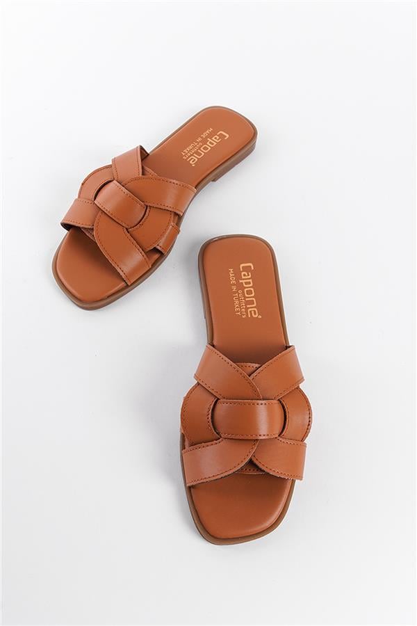 Capone Halsey Women Beige Slide Flat Sandals