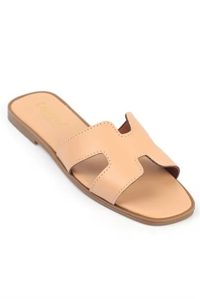 Capone Halsey Women White Slide Flat Sandals