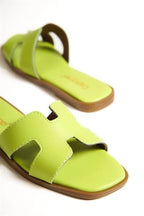 Capone Halsey Women White Slide Flat Sandals