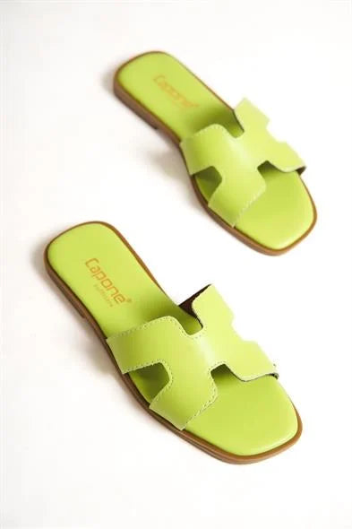 Capone Halsey Women White Slide Flat Sandals