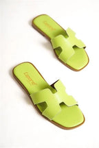 Capone Halsey Women White Slide Flat Sandals