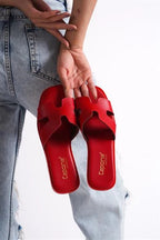 Capone Halsey Women White Slide Flat Sandals