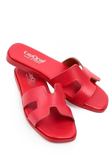 Capone Halsey Women White Slide Flat Sandals