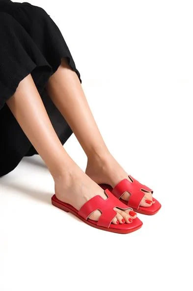Capone Halsey Women White Slide Flat Sandals