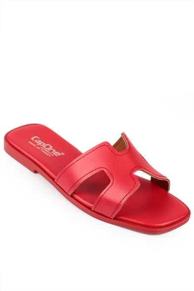 Capone Halsey Women White Slide Flat Sandals