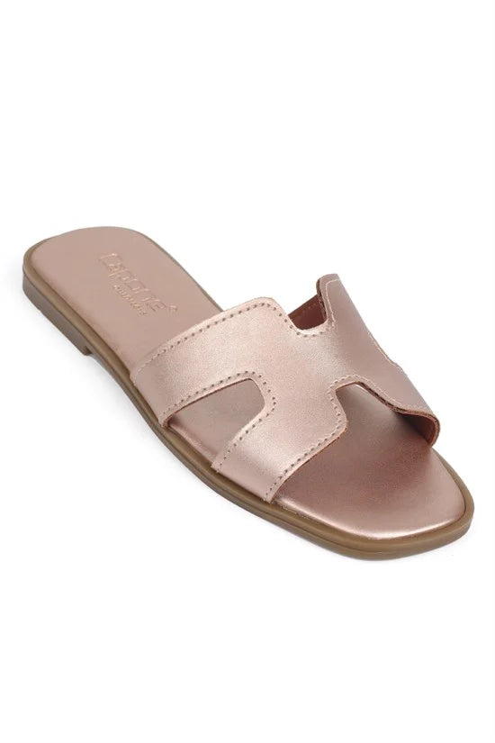 Capone Halsey Women White Slide Flat Sandals