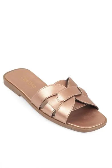 Capone Halsey Women Beige Slide Flat Sandals