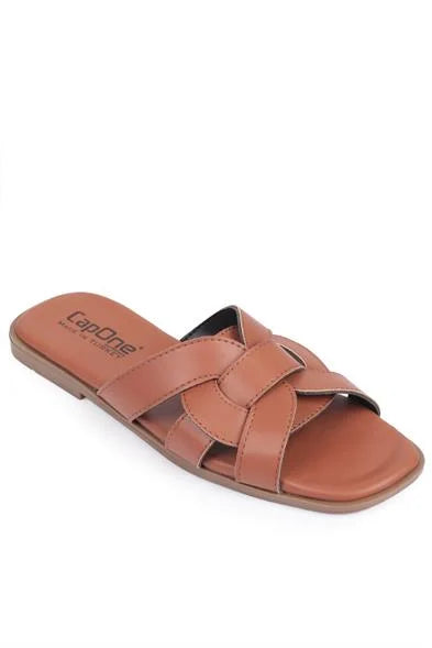Capone Halsey Women Beige Slide Flat Sandals