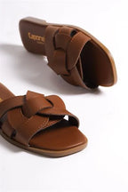 Capone Halsey Women Beige Slide Flat Sandals