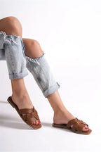 Capone Halsey Women Beige Slide Flat Sandals
