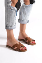 Capone Halsey Women White Slide Flat Sandals