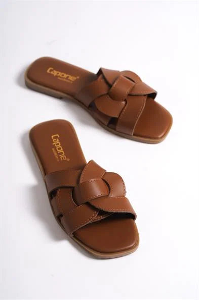 Capone Halsey Women Beige Slide Flat Sandals
