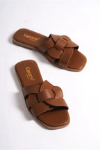 Capone Halsey Women Beige Slide Flat Sandals