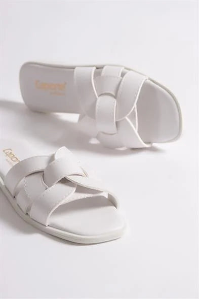 Capone Halsey Women Beige Slide Flat Sandals