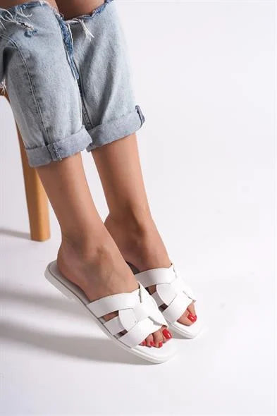 Capone Halsey Women Beige Slide Flat Sandals