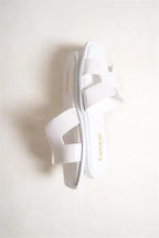 Capone Halsey Women White Slide Flat Sandals