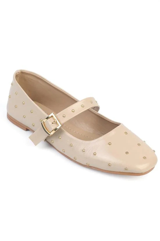 Capone Heddi Strap Women Beige Ballet Flat