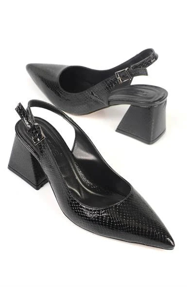 Capone Ruby Soft Padded Insole Ženske crne cipele na petu