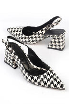 Capone Ruby Soft Padded Insole Women Houndstooth Heeled Shoes