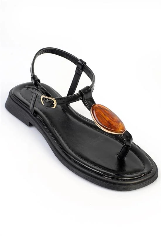 Capone Helene Thong Women Black Sandal