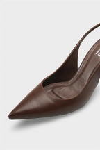 Capone Helsa Heeled Open Back Women Satin Leopard Stiletto