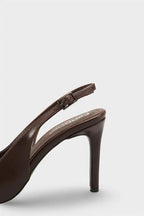 Capone Helsa Heeled Open Back Women Satin Leopard Stiletto