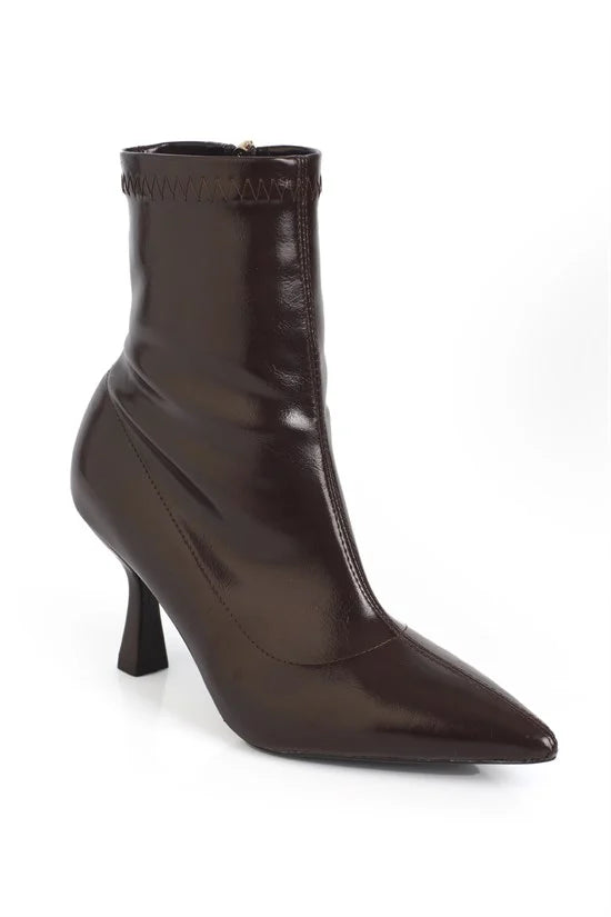 Capone Isla Stretch Pointed Toe High Heel Elegant Women Black Ankle Boot