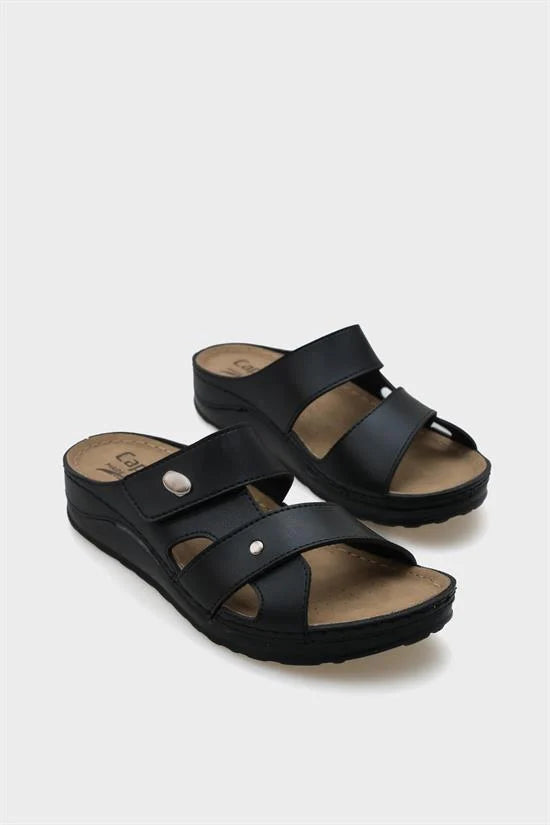 Capone Jane 107090 Women Black Slingback Comfort Anatomical Sandals