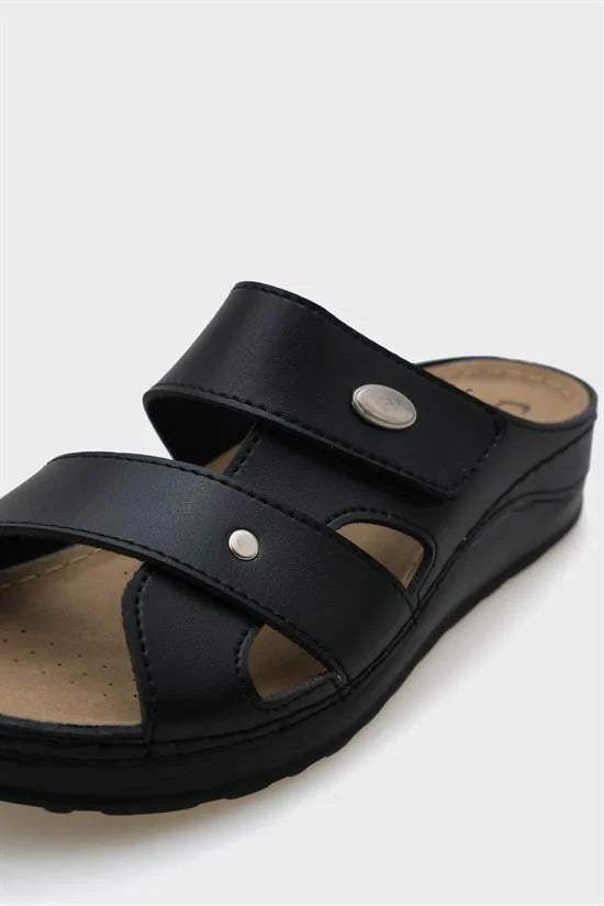Capone Jane 107090 Women Black Slingback Comfort Anatomical Sandals
