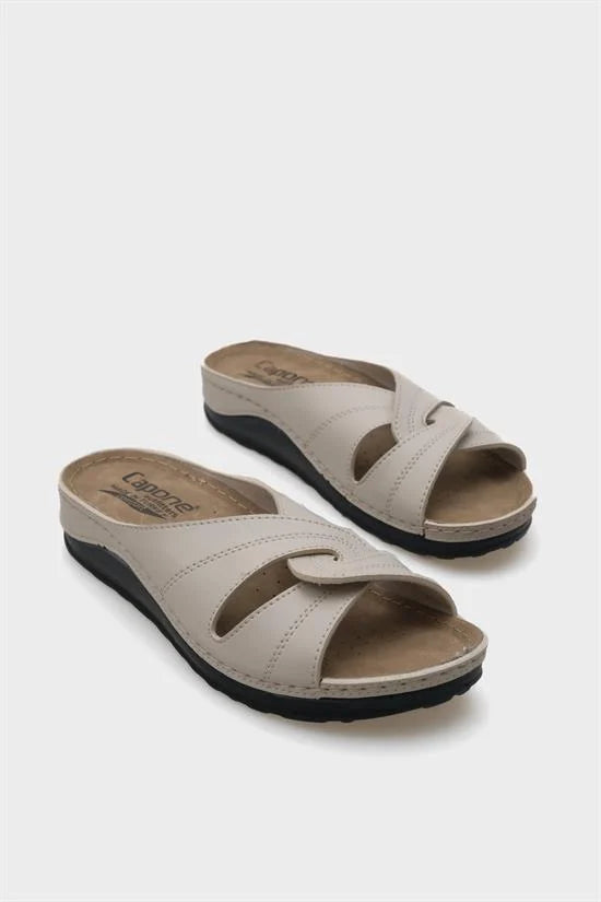 Capone Janel 107090 Women Gold Slingback Comfort Anatomical Sandals