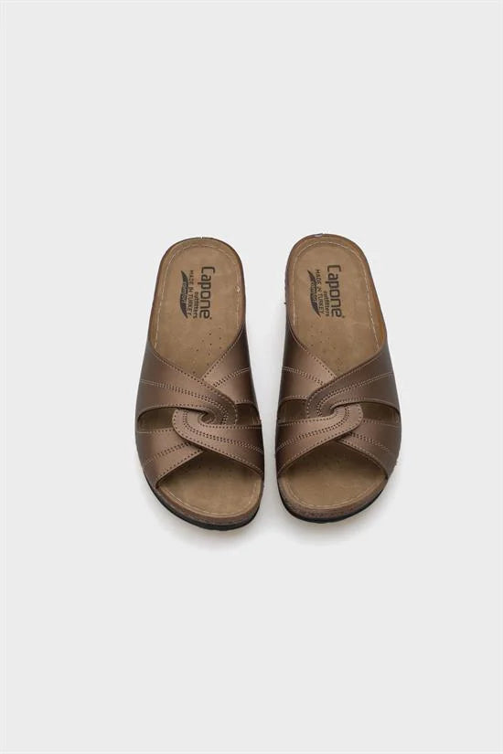 Capone Janel 107090 Ženske zlatne slingback udobne anatomske sandale