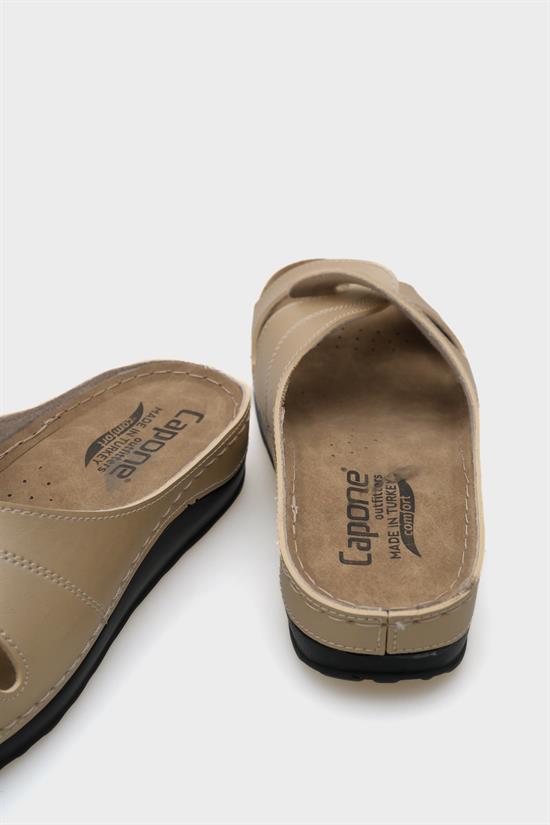 Capone Janel 107090 Ženske zlatne slingback udobne anatomske sandale