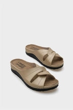 Capone Janel 107090 Ženske zlatne slingback udobne anatomske sandale