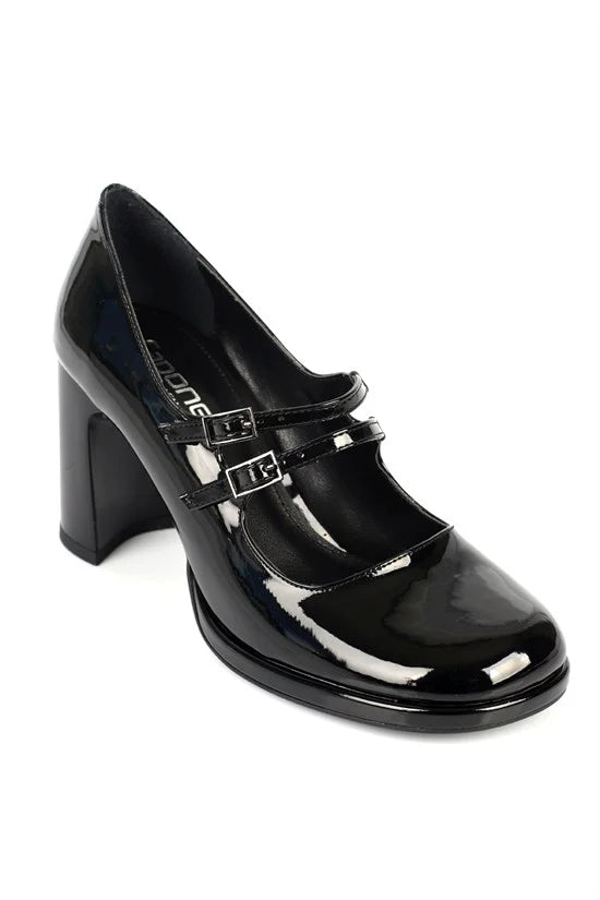 Capone Jeana Platform Shiny Women Patent Black Mary Jane Shoes