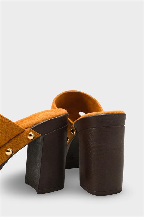 Capone Jelene Platform Suede Look Single Band Women Sued Black Clog