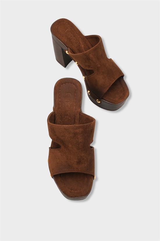 Capone Jelene Platform Suede Look Single Band Women Sued Black Clog