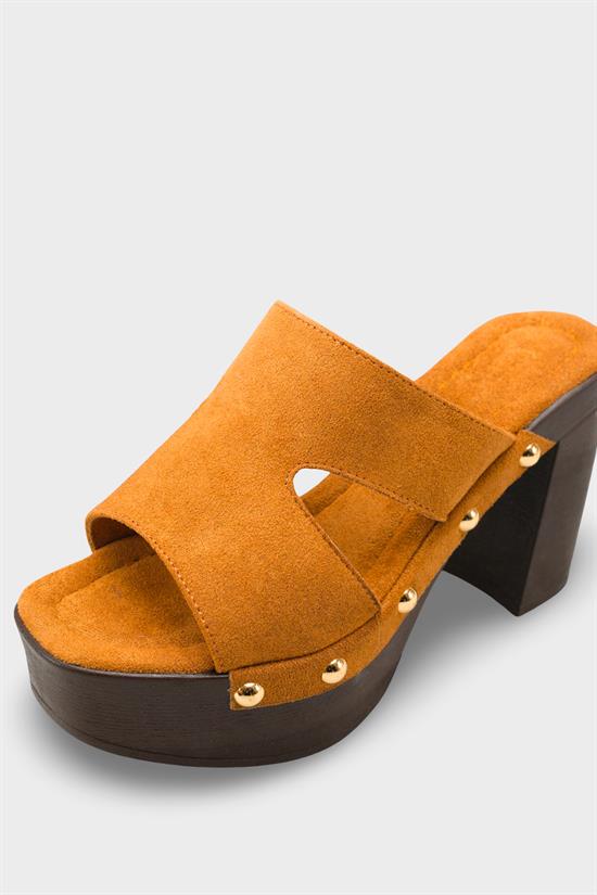 Capone Jelene Platform Suede Look Single Band Women Sued Black Clog