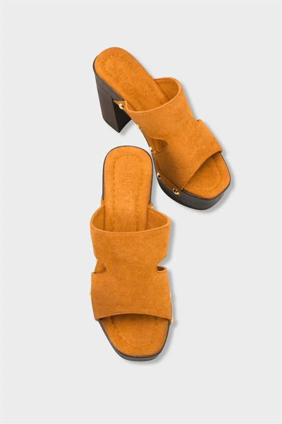 Capone Jelene Platform Suede Look Single Band Women Sued Black Clog
