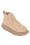 Capone Jenni Genuine Nubuck Leather Comfort Women Beige Ankle Boot