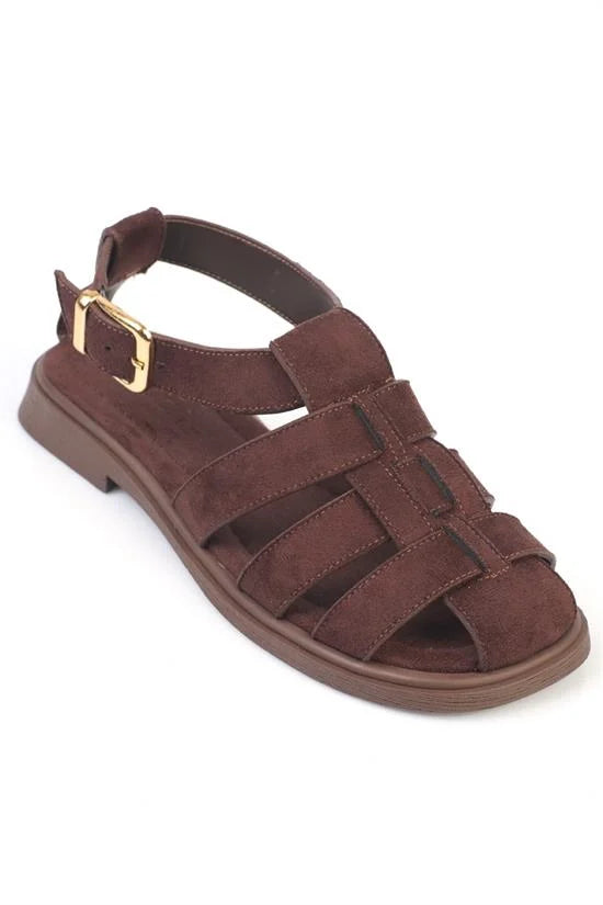 Capone Jennife Suede Look Gladiator Women Sued Mink Sandal