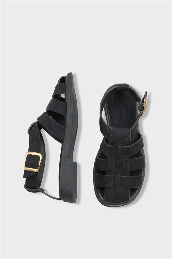 Capone Jennife Suede Look Gladiator Women Sued Mink Sandal